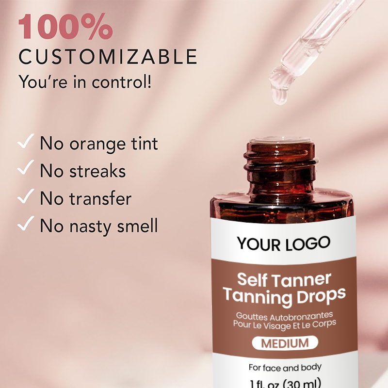 Medium Face Tanning Drops to Add to Lotion, Moisturizing Bronzing Drops for Face & Body, Self Tanning Drops Serum(pic3)