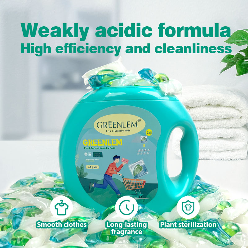 Best Quality Disposable 3-in-1 and 5-in-1 YellowLaundry Pods Softening Gel Detergent for ClothesLoW MOQ Acceptable(pic2)