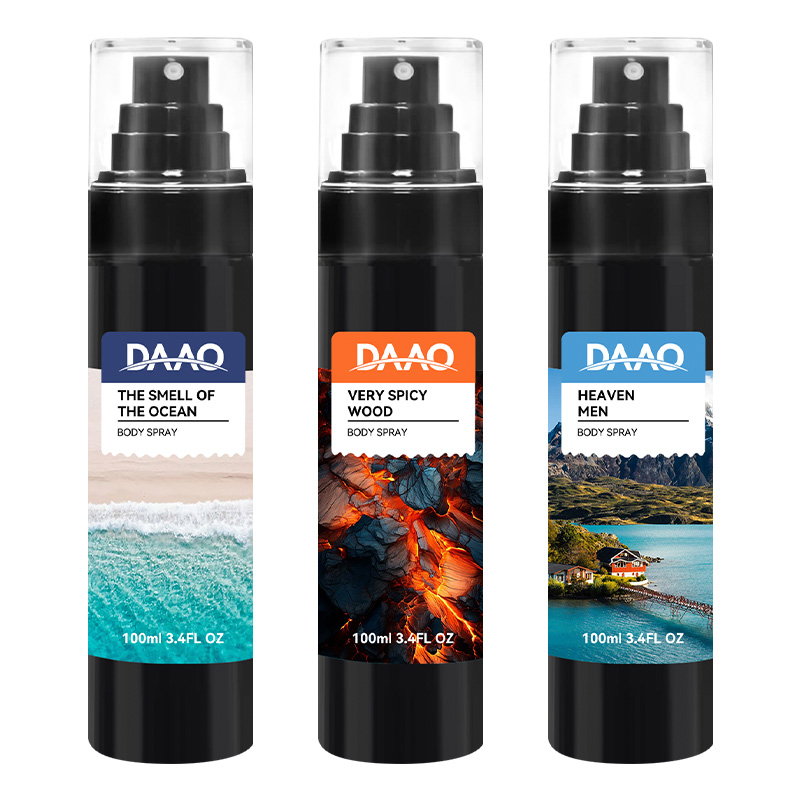 Mens Daily Use Herbal Deodorant Body Spray Quick Dry Non-Sticky Formula 3 Variant Scents (Aqua Woody Tropical) for Odor Control(pic1)