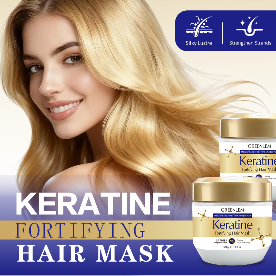 Private Label OEM 500g Natural Ingredients Hair Repairing Scalp Care Keratin Cream 2-IN-1 Formula(pic1)